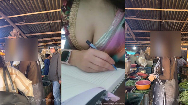 SexyIndianWife Dare In Crowded – Veg Market Hotel Dare Viral