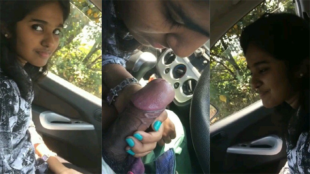 Tamil Dusky Babe Giving Blowjob – Fucked by Boyfriend In Car